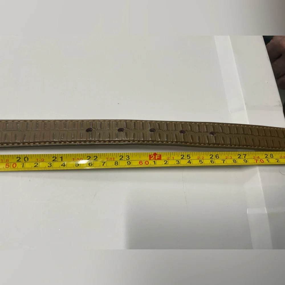 Vintage Tommy Hilfiger Square‎ Buckle Croco-Print Leather Belt Size XS (24”)